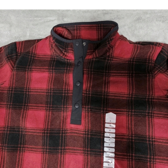 New Duluth Trading Fleece Pulllover 2X Red Plaid - Picture 3 of 7